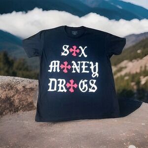 New Lucki Tour Concert Tour Merch Short Sleeve T-Shirt Size Large Rare Gym Shirt